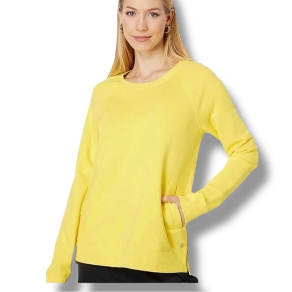 NWT LILLY PULITZER Luxletic Beach Comber Pullover - XXL Calla Yellow - Picture 1 of 16